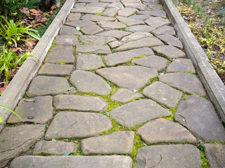 Park path made of natural stone