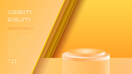 3d yellow orange product podium ,vector illustration