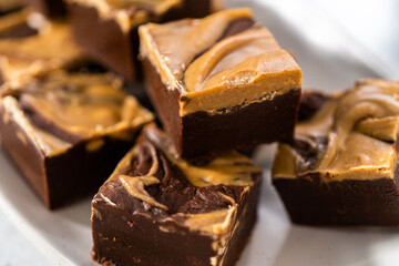 Chocolate fudge with peanut butter swirl