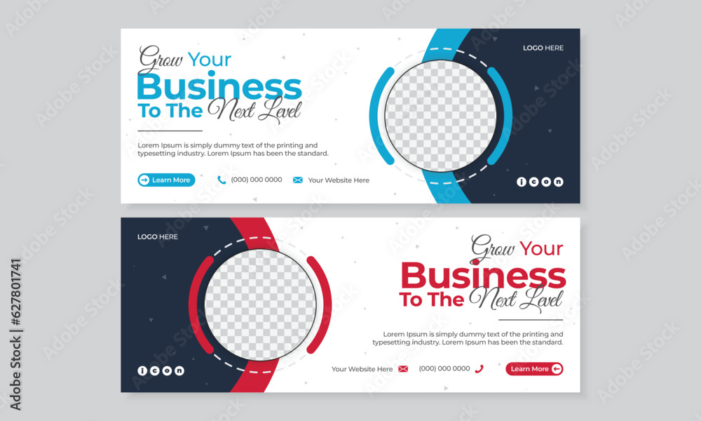 Wall mural digital marketing facebook cover design, business web banner template, social media marketing promot