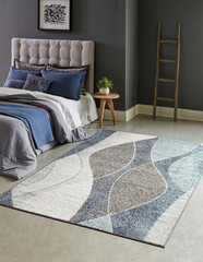 Modern geometry living area interior room rug texture design