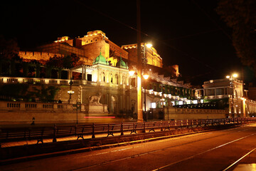 Royal Palace or Buda Castle at night in Budapest, Hungary 