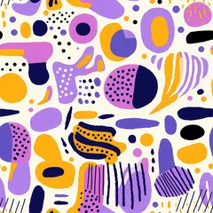 Deurstickers abstract purple and yellow abstract pattern © Cubydesign