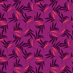 Abstract jungle palm leaf seamless pattern. Stylized tropical palm leaves wallpaper.