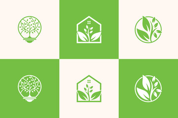 Nature tree logo icon vector with modern element idea