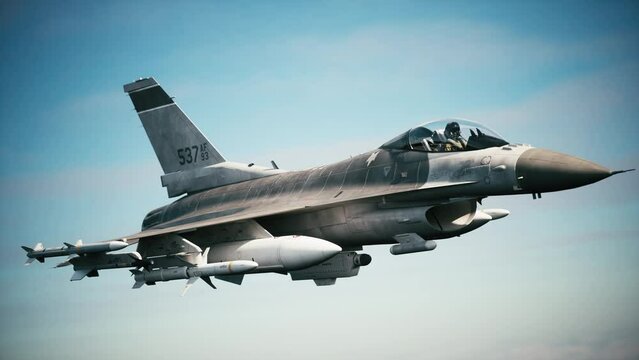 F-16 Fighting Falcon in the sky