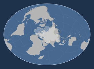 Eurasian tectonic plate. Contour. Fahey Oblique.