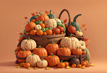 カボチャの豊作 秋のコンセプト