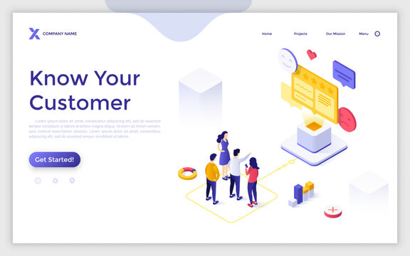 Isometric Vector Landing Page Template