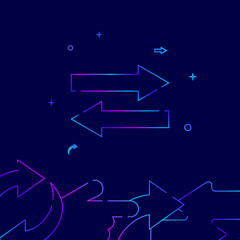 Two side opposite transfer arrows gradient line icon, vector illustration