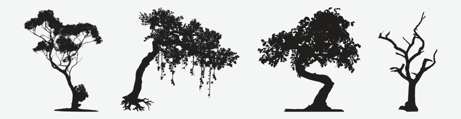 Enchanting Silhouettes Tree Collection: A Captivating Assortment of Nature's Finest Forms