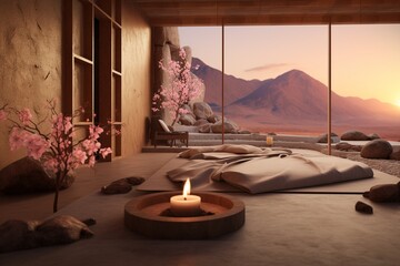 Concept of relaxation in wellness retreats with therapeutic massages, Generative AI