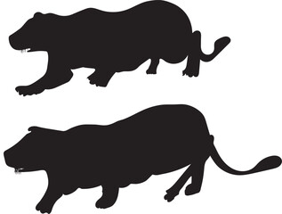 Lion silhouette image for vector tracing with high resolution 