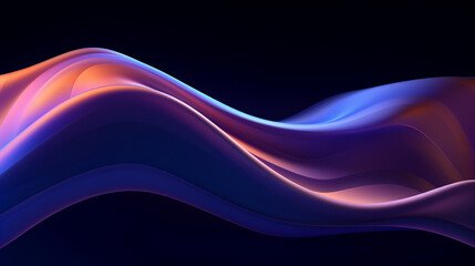 A vibrant blue and pink wave on a contrasting black background