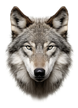 Wolf Head Isolated on Transparent Background
