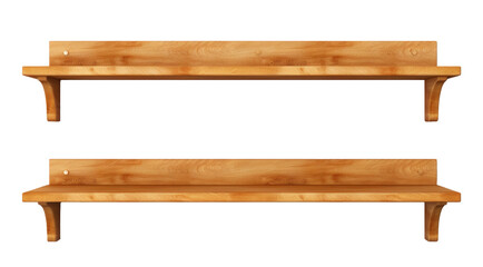 Empty Wall Shelf Isolated on Transparent Background
