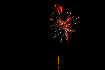 Colorful fireworks in the night sky.