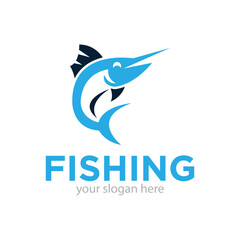 Fishing Logo Design Vector Illustration