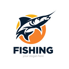 Fishing Logo Design Vector Illustration
