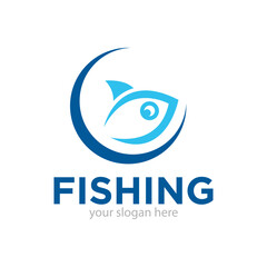 Fishing Logo Design Vector Illustration