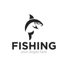 Fishing Logo Design Vector Illustration