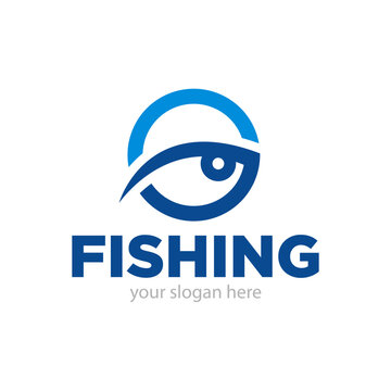 Fishing Logo Design Vector Illustration
