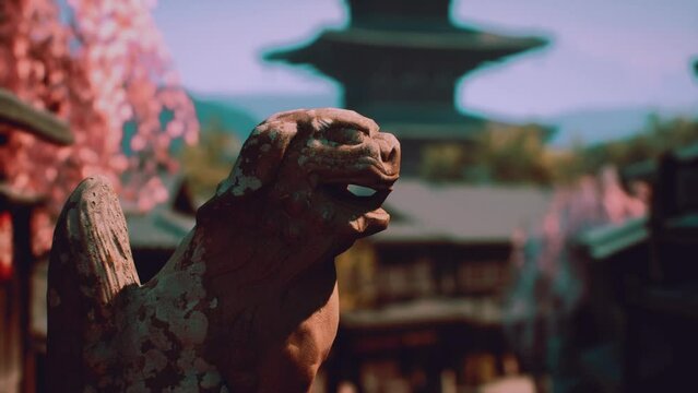 Japan cityscape in tample historic district