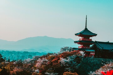 Naklejka premium temple of heaven in kyoto in japan