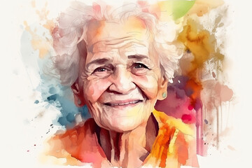 An old woman, watercolor 1
