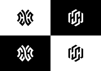 letter H logo illustration, modern initial H