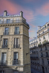 Paris, beautiful building rue de Madrid, in the 8e arrondissement, a luxury district 
