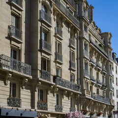 Paris, beautiful building rue de Madrid, in the 8e arrondissement, a luxury district 
