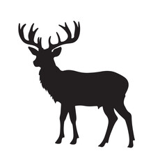 Naklejka na ściany i meble christmas reindeer silhouette isolated on white vector
