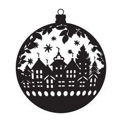 Obraz premium christmas ornament silhouette isolated on white vector