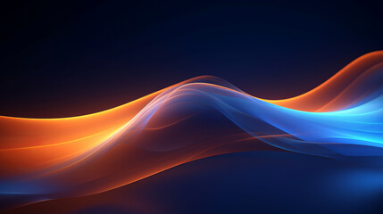 A vibrant wave of blue and orange smoke against a dark backdrop