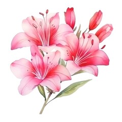 Fototapeta premium Watercolor pink flower isolated
