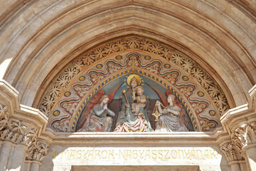 Fragment of Church of St. Matthias in Fishing bastion in Budapest, Hungary