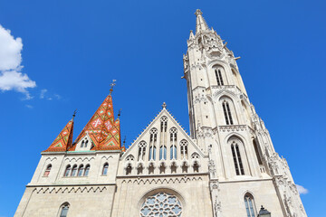 Fototapeta na wymiar Church of St. Matthias in Fishing bastion in Budapest, Hungary