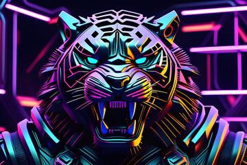 angry tiger.Generative AI