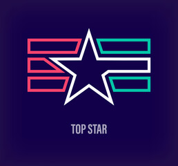 Obraz premium Creative top star logo. Unique color transitions. Unique evaluation, success and service logo template. vector
