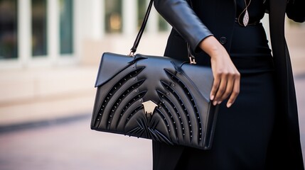 Fashion-forward influencer flaunting the latest designer handbag, a must-have accessory