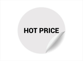 Hot price round sticker sign. Hot price circle sticker banner, badge symbol vector illustration.