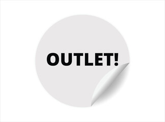 Outlet round sticker sign. Outlet circle sticker banner, badge symbol vector illustration.