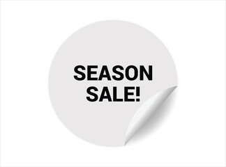 Season sale round sticker sign. Season sale circle sticker banner, badge symbol vector illustration.