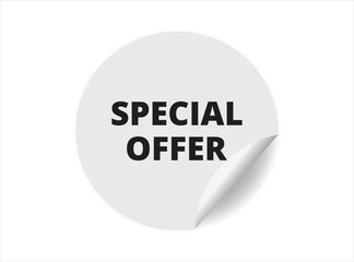 Special offer round sticker sign. Special offer circle sticker banner, badge symbol vector illustration.