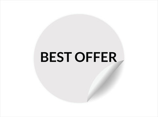 Best offer round sticker sign. Best offer circle sticker banner, badge symbol vector illustration.