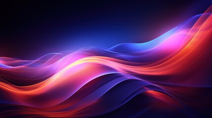 Naklejka premium Wavy glowing colorful neon futuristic abstract background