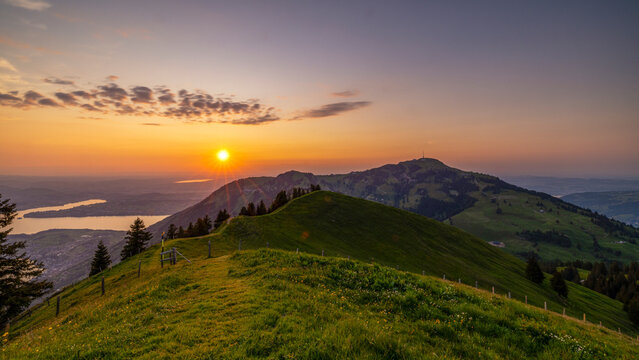 Rigi Scheidegg - ein Berggipfel des Rigi-Massivs am Vierwaldst&auml;ttersee in der Schweiz