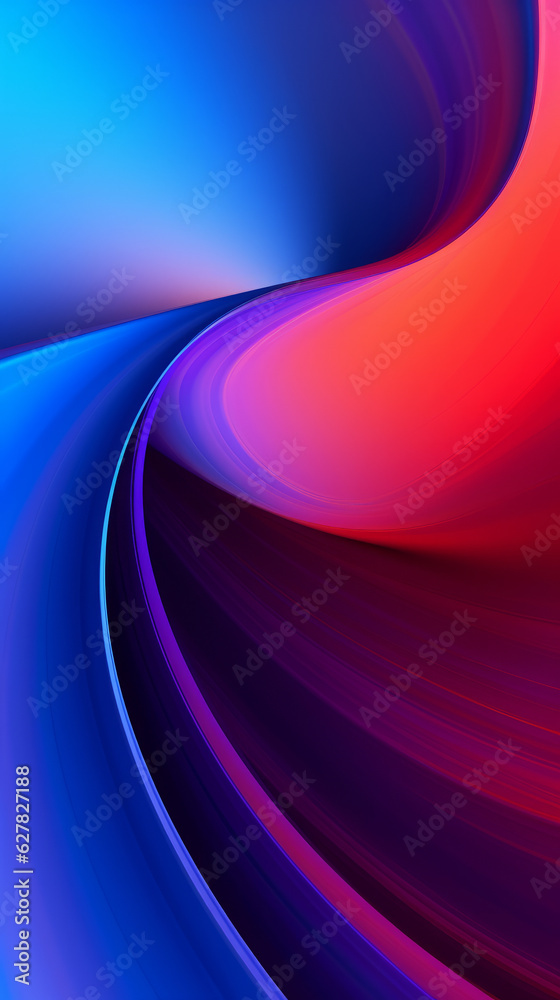 Poster a vibrant abstract background with flowing curves in shades of blue and red