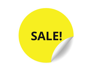 Sale round sticker sign. Sale circle sticker banner, badge symbol vector illustration.